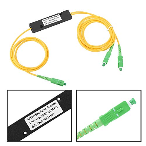 KSTE Coletas de Fibra: Divisor óptico de Fibra 1X2 PLC, Cable Flexible de Modo único SM, Divisor SC UPC PCL, Cable Amarillo