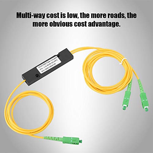 KSTE Coletas de Fibra: Divisor óptico de Fibra 1X2 PLC, Cable Flexible de Modo único SM, Divisor SC UPC PCL, Cable Amarillo