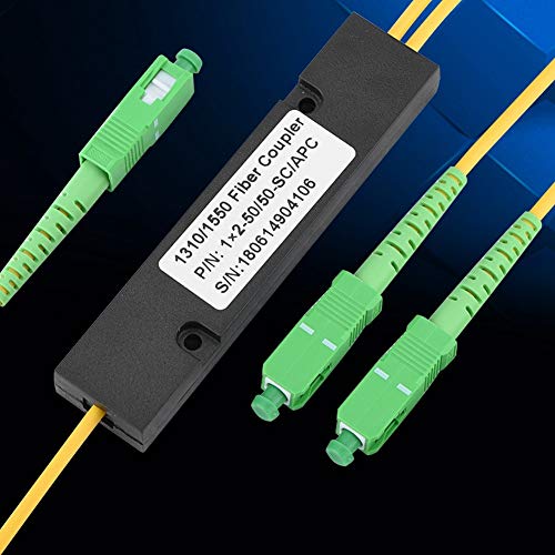 KSTE Coletas de Fibra: Divisor óptico de Fibra 1X2 PLC, Cable Flexible de Modo único SM, Divisor SC UPC PCL, Cable Amarillo