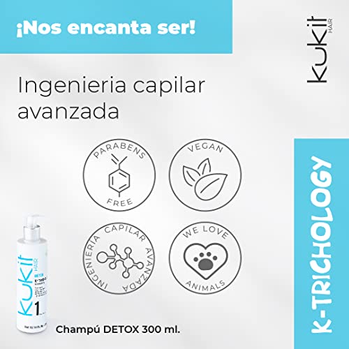 Kukit Hair - K-Trichology Detox 1 | Champú Purificante que Elimina Completamente los Residuos | Champú Profesional Repara y Protege | 300 ml