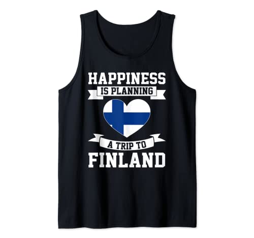 La felicidad está planeando viaje Finlandia raíces finlandesas Camiseta sin Mangas