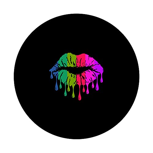 Labios besos en colores de pintalabios. PopSockets PopGrip Intercambiable