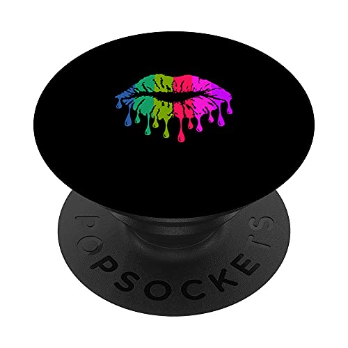 Labios besos en colores de pintalabios. PopSockets PopGrip Intercambiable