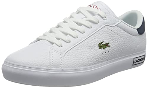 Lacoste POWERCOURT 0721 2 SMA, Zapatillas Hombre, Wht/Nvy/Red, 43 EU