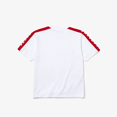 Lacoste TJ2659 Camiseta, Blanc/Infrarouge, 5 Jahre para Niños