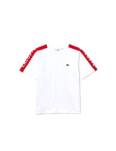 Lacoste TJ2659 Camiseta, Blanc/Infrarouge, 5 Jahre para Niños