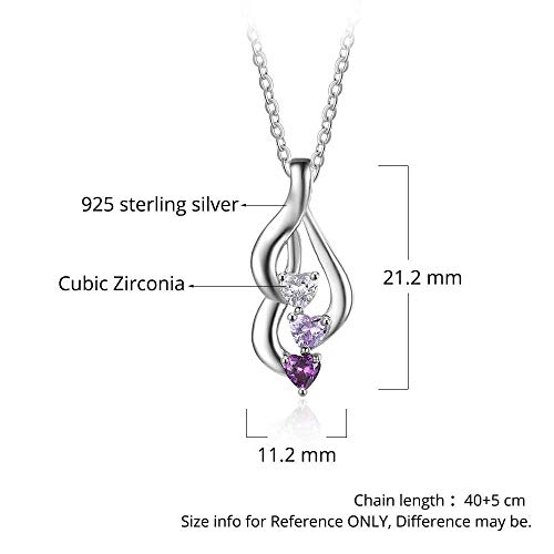 Lam Hub Fong Colgante Mujer Collar Mujer Plata con 3 Nombre Personalizado Colgantes Grabados Regalo para Mujer