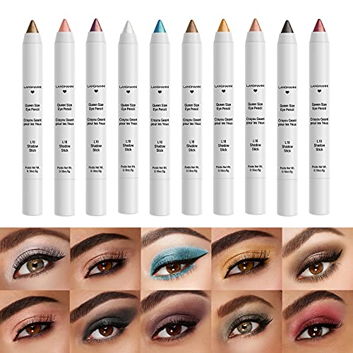 Lápiz de Sombra de Ojos, Barra de Dombra de Ojos Con Purpurina, Lápiz Metálico de 3 Colores Eyeshadow Stick en Crema, Larga Duración Resistente a la Decoloración (01)