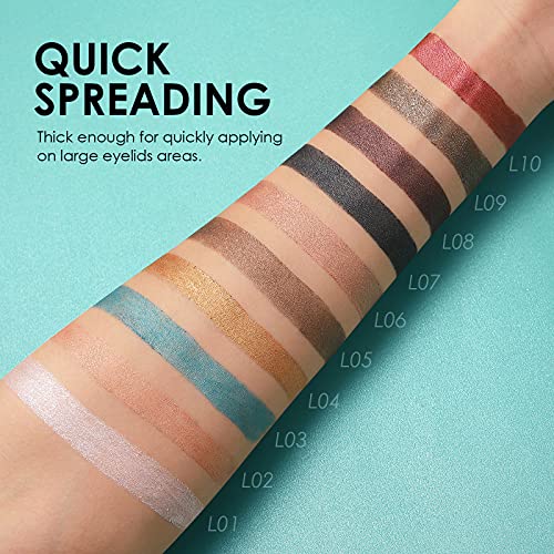 Lápiz de Sombra de Ojos, Barra de Dombra de Ojos Con Purpurina, Lápiz Metálico de 3 Colores Eyeshadow Stick en Crema, Larga Duración Resistente a la Decoloración (01)