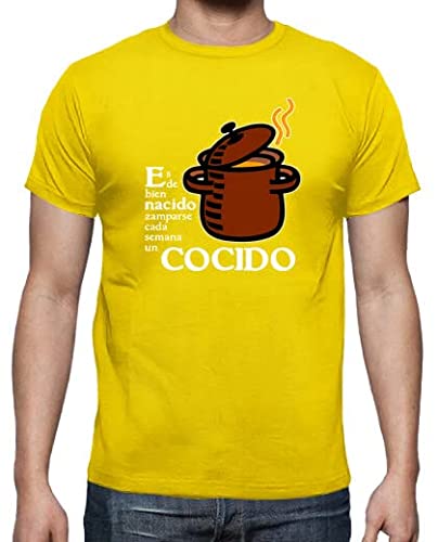 latostadora Camiseta Manga Corta Cocido para Hombre - Amarillo Limón M - Ref. 433840-P