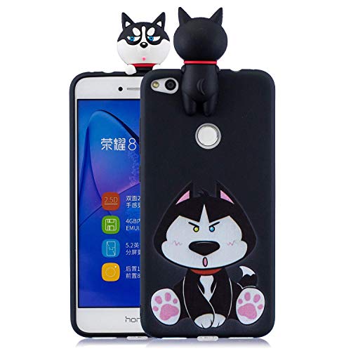 LAXIN Compatible with Huawei P8 Lite (2017) Case Silicone 3D Cute Dog Pattern [Cute Cartoon] Girly Matte Cover Protective Ultra Thin Slim Bumper One Piece Shockproof for Girls Boys Men Woman