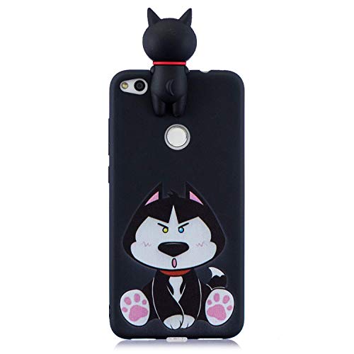 LAXIN Compatible with Huawei P8 Lite (2017) Case Silicone 3D Cute Dog Pattern [Cute Cartoon] Girly Matte Cover Protective Ultra Thin Slim Bumper One Piece Shockproof for Girls Boys Men Woman