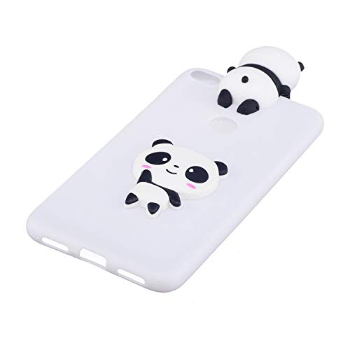 LAXIN Compatible with Huawei P8 Lite (2017) Case Silicone 3D Cute Pattern [White Panda] Girly Matte Cover Protective Ultra Thin Slim Bumper One Piece Shockproof for Girls Boys Men Women