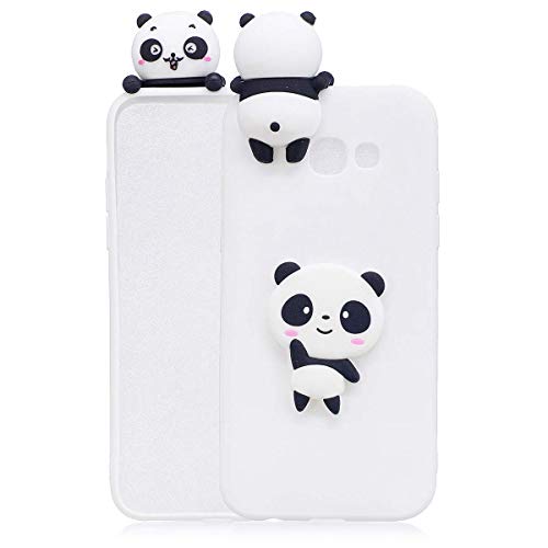 LAXIN Compatible with Samsung Galaxy A3 (2017) / A320 Case Silicone 3D Cute Pattern [White Panda] Girly Matte Cover Protective Ultra Thin Slim Bumper One Piece Shockproof for Girls Boys Men Women