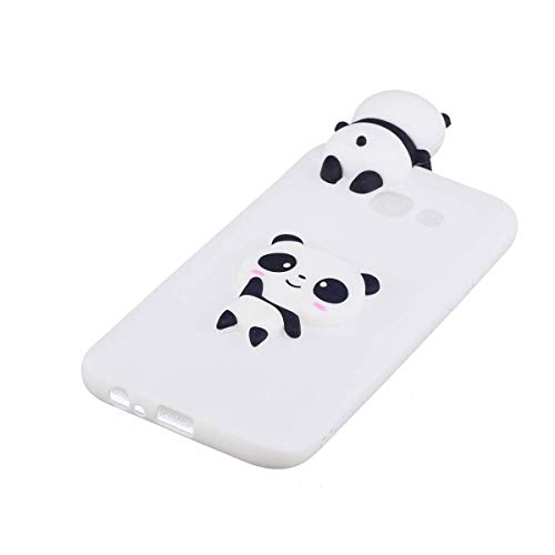 LAXIN Compatible with Samsung Galaxy A5 (2017) / A520 Case Silicone 3D Cute Pattern [White Panda] Girly Matte Cover Protective Ultra Thin Slim Bumper One Piece Shockproof for Girls Boys Men Women