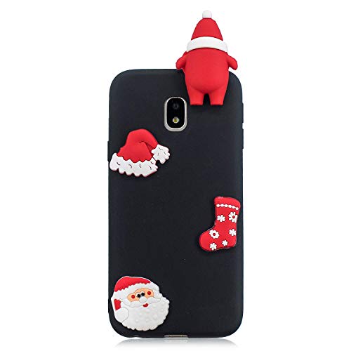 LAXIN compatible with Samsung Galaxy J3 (2017) / J330 Case Silicone 3D Cute Pattern Girly Matte Funny Animal Design Cover Protective Rubber Ultra Thin Bumper for Girls Boys Men Women,Christmas Hat