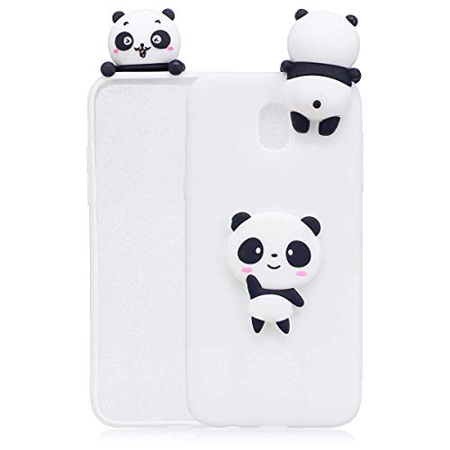 LAXIN Compatible with Samsung Galaxy J5 (2017) / J530 Case Silicone 3D Cute Pattern [White Panda] Girly Matte Cover Protective Ultra Thin Slim Bumper One Piece Shockproof for Girls Boys Men Women