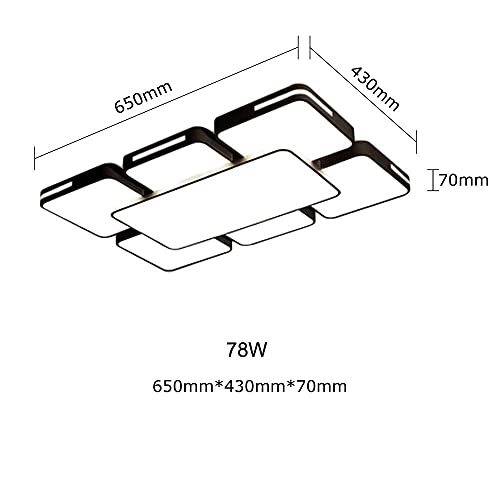 LED Lámpara de Techo 78W Interior Plafón Moderna LED de Techo Rectangular De Dormitorio Pasillo Cocina Sala Salón Comedor (Regulable 3000-6500K)