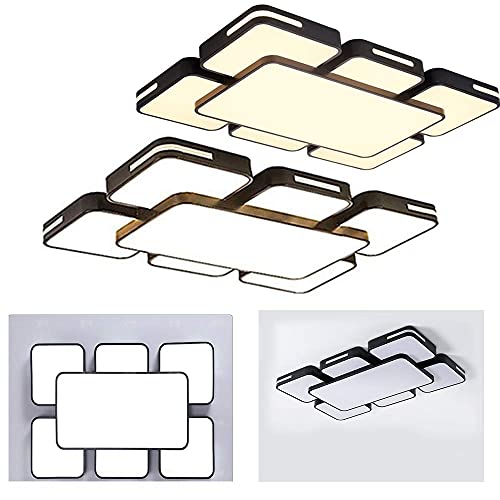 LED Lámpara de Techo 78W Interior Plafón Moderna LED de Techo Rectangular De Dormitorio Pasillo Cocina Sala Salón Comedor (Regulable 3000-6500K)