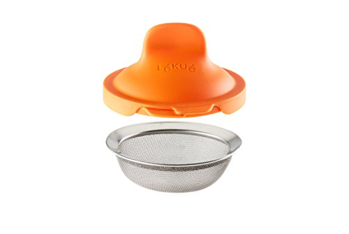 Lékué Pack Escalfador de Huevos, Acero Inoxidable, Naranja, 9,3 x 11 x 7,5 cm, 2 Unidades