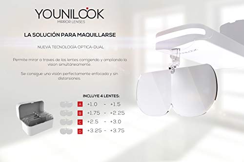 LENTES GRADUADAS DE AUMENTO PARA MAQUILLAJE Y CUIDADO FACIAL"YOUNILOOK"