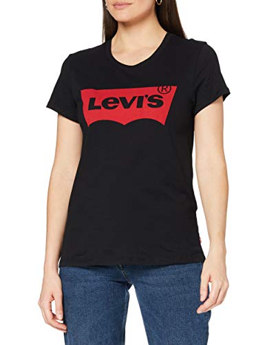 Levi's The Perfect tee Camiseta, Mineral Black, L para Mujer