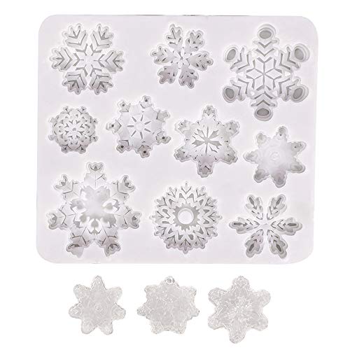 Limeow Moldes silicona con forma copos nieve Flores de silicona molde cake pan Mold Silicona Copo de nieve moldes Silicone Molds para Paste para galletas chocolate pasteles 2 piezas