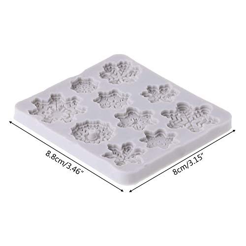 Limeow Moldes silicona con forma copos nieve Flores de silicona molde cake pan Mold Silicona Copo de nieve moldes Silicone Molds para Paste para galletas chocolate pasteles 2 piezas