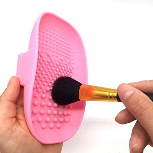 Limpiador de Brochas de Maquillaje,Forreen 2 Piezas Limpiador de Pinceles de Maquillaje Silicona Vistoso Portátil Cepillos Cosméticos Alfombrilla para Limpieza de Pinceles de Maquillaje