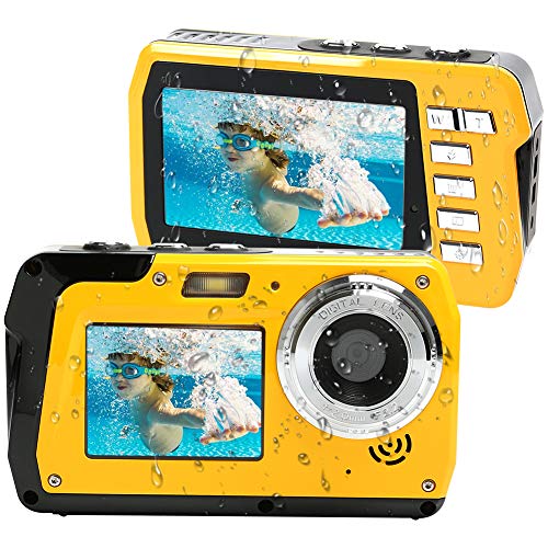 Lincom Camara Acuatica Camara de Fotos Acuatica 2.7K Cámara Full HD 48.0 MP con Pantalla Dual para Selfie Camaras Acuatica Submergible Resistente