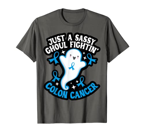 Lindo fantasma de Halloween simplemente descarado Ghoul luchando contra el cáncer de colon Camiseta