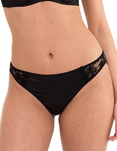 LingaDore Pleasure String Tanga de Hilo, Negro, XL para Mujer