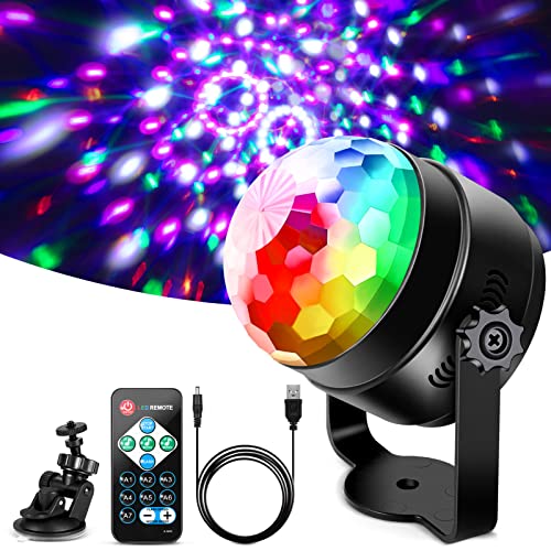 Litake Luces Discoteca, Últimas Luz de Fiesta 6 LED 7 Modo de Color Cambiante Bola Discoteca Sonido Activado DJ Luces con 4M USB Cable y Control Remoto para coches Fiesta de Navidad Pub Boda