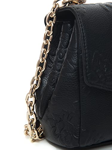 Liu Jo - Bolso bandolera para mujer, con logo frontal, color negro, modelo LIUAF1079 E0053, Negro,