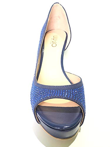 Liu Jo escisiòn Mujer Recortar Open Toe Clio T.110 Lona Kid Skin Azul Lapis,37