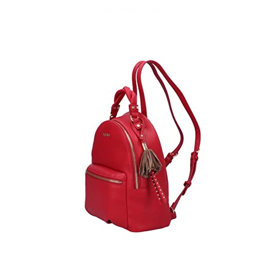 LIU JO Mujer Mochila con Logo Rojo Mod. LIUNF1173 E0086, Glossy, M,