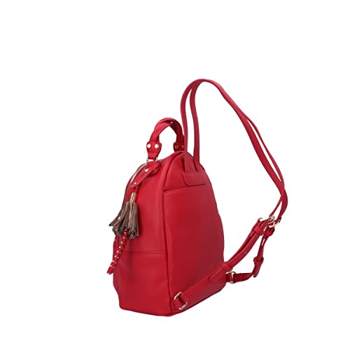 LIU JO Mujer Mochila con Logo Rojo Mod. LIUNF1173 E0086, Glossy, M,