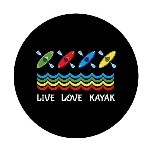 Live Love Kayak Sport Pádel Vacaciones Diseño de Aventura PopSockets PopGrip Intercambiable