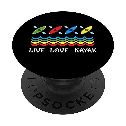 Live Love Kayak Sport Pádel Vacaciones Diseño de Aventura PopSockets PopGrip Intercambiable