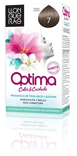 Llongueras Optima Tinte de Cabello Permanente sin Amoniaco Tono #7 Rubio Medio