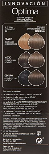 Llongueras Optima Tinte de Cabello Permanente sin Amoniaco Tono #7 Rubio Medio