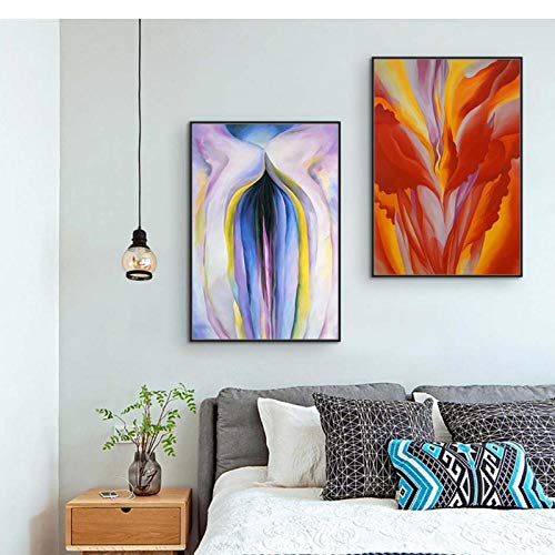 LLXHG Canvas Retro Paintings Office Living Room Decoración del Hogar sobre Lienzo Wall Art Posters Antique La Traducción De Flower-50X60Cmx3Pcs Sin Marco