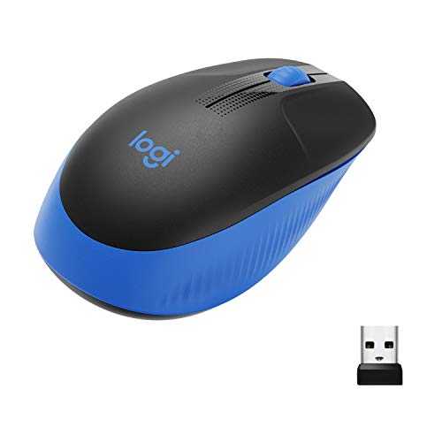 Logitech Ratón Inalámbrico M190, Diseño Curvo Ambidiestro, Batería 18 Meses con Modo Ahorro, Receptor USB, Cursor y Desplazamiento Preciso, Rueda de Desplazamiento Amplio, Azul