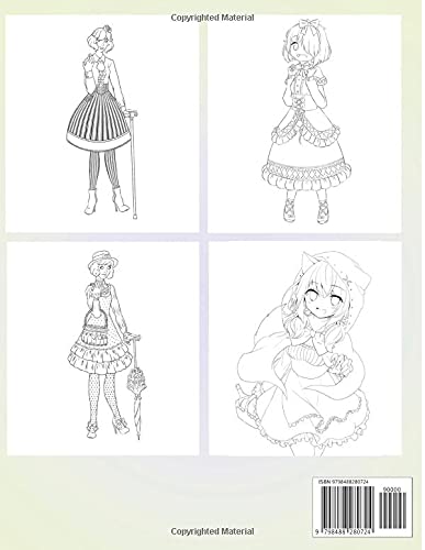 Lolita Coloring Book: Cute Lolita Fashion, Lolita Dresses For Girls Release Stress And Relaxation