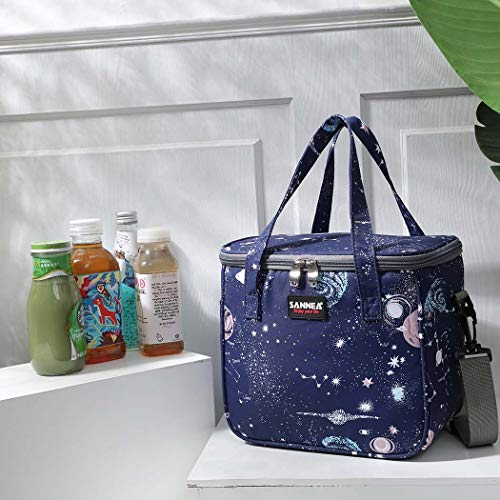 Loncheras Para Mujeres Bolsa Térmica Porta Alimentos 9L Hermética Bolsa Térmica Plegable Nevera Tela Bolsas Comida Nevera Almuerzo para Adultos Mujer Niñas Trabajo Escuela Playa Camping (Starry)