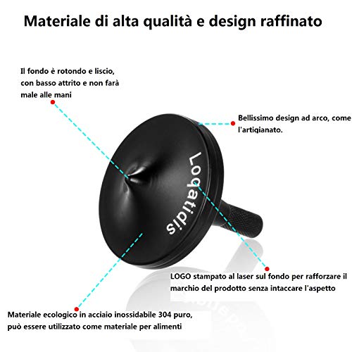 LOQATIDIS Juguete con peonza giratoria de Acero Inoxidable de Grado alimenticio para niños y Adultos, con Caja de Embalaje para PC, el Tiempo de Giro supera los 5 Minutos (Negro)