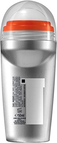 L'Oréal Men Expert Desodorante para hombre de alto rendimiento contra el olor durante 96 horas, incluye microabsorción de humedad, Invincible Man 6 x 50 ml