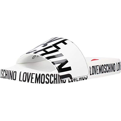 LOVE MOSCHINO Ciabatta Sabot Pool 25 Logo Bianco JA28032G1CI12100