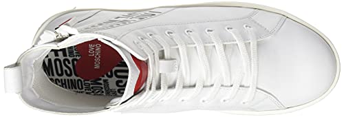 Love Moschino, Scarpe da Donna, Pre Collezione Autunno Inverno 2021, Zapatillas Mujer, Bianco, 36 EU