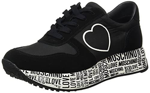 Love Moschino, Scarpe da Donna, Pre Collezione Autunno Inverno 2021, Zapatillas Mujer, Negro, 40 EU